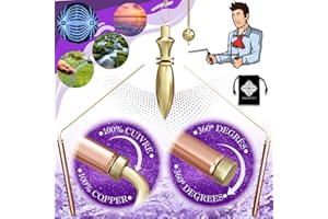 MAJESTIC'S Bacchette rabdomante di Rame Modello PREMIUM + Pendolo Edoterico Egizio - Bacchetta Radioestesia Professionale - 35 cm x 12 cm