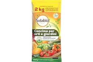 SOLABIOL 86600056 Concime Granulare Biologico Orti e Giardini con Tecnologia Natural Booster, Marrone, 12 kg