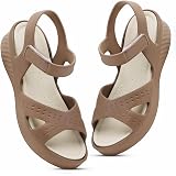 DOCTOR HEALTH SUPER SOFT Women's Comfort Wedge Sandals | Cushioned Footbed with Adjustable Back Strap | Lightweight Open Toe Platform Sandals | Anti-Skid Casual Walking & Everyday Wear Footwear: 
