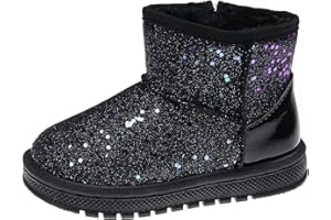 Cozozn Stivali Bambine Inverno Neve Stivaletti Ragazze Caldo Peluche Scarpe da Bambina Paillettes Antiscivolo