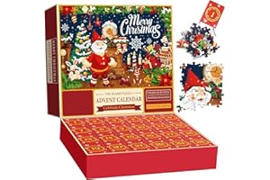 ZMLM Calendario dell'Avvento 2023 Puzzle di Natale: Puzzle delle di Natale per Bambini Adulti - Puzzle da Giocattolo Regalo di Natale con 24 Parti Puzzle di Conto alla Rovescia di Natale