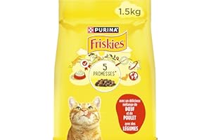 FRISKIES | Chat | Croquettes complètes pour Chats Adultes | au Boeuf, au Poulet et aux Légumes | Aliment Complet Riche en Vitamines et Minéraux | Sac | 1,5 KG