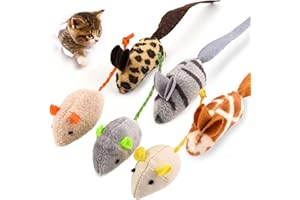 KITO LEE 6 Pack Catnip Mouse Toys for Indoor Cats - Adult & Kitten Cat Toys for Playing, Chewing & Teeth Cleaning