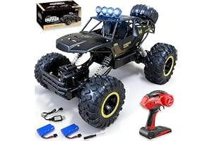 Jiakora 1:12 stor fjärrstyrd bil, 2,4 GHz RC bil offroad leksaksbil, 4WD legering monstertruck med LED-ljus, 2-batterier 50 m