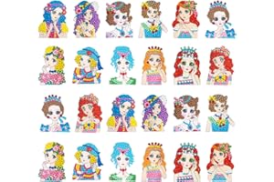 Zfseyuh 24 Piezas 5d Kit De Pintura Diamond Painting para Niños Pintura Diamantes Stickers Diy 5d Diamante Stickers Kit para Niños, Adultos y Principiantes