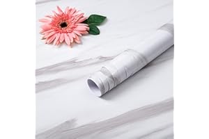 Niviy Sticky Back Plastic Marble Self Adhesive Paper Water and Oil Resistant Wallpaper Grey Vinyl Film for Kitchen Countertop Furniture Refurbishment 30cm x 200cm