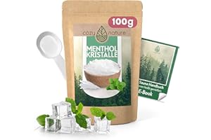 ‎COZYNATURE CozyNature® Mentholkristalle | 100g | Premium Qualität Made in Germany | Sauna Zubehör & natürliche Ameisenabwehr | Saunaaufguss | naturreines Menthol | Minzöl Kristalle | inkl. Gratis Sauna E-Book