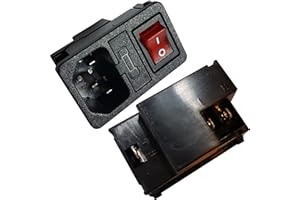 Loops IEC C14 Switched & Fuse Power Socket -10A Snap on- Panel Chassis Mount Connector