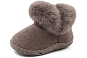 MK MATT KEELY Baby Winter Snow Boots 0-5 Years Toddler Girls Fluffy Booties Outdoor Warm Walking Shoes with Soft Anti-Slip Rubber Sole