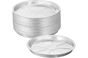 Relaxdays Barquettes Rondes en Aluminium, Lot de 50, HxD : 2,5x27,5 cm, moules tartes, Accessoires de Barbecue, argenté