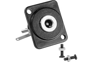 QIANRENON DC 5.5mm x 2.5mm Panel Mount Jack Adapter Connector, 2-Pin High Current Solder Wire, 5.5 * 2.5mm DC Power Receptacle, 50V 3A, XLR/D-Panel Mount