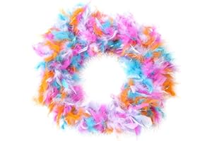 Bock op Kölle Federboa 180cm mit Glitzer, 20er Jahre Kostüm, Gala, Mottopartys, Karneval, Bastelmaterial (Pink-orange)