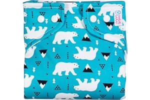 ‎PETIT LULU Petit Lulu Spreizhöschen für breites Wickeln//Spreizwindelhosen/Größe M (5-9 kg)/ Druckknöpfe (Polar Bears)