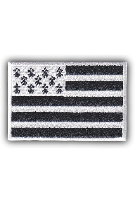 Patch Brodé Bretagne - Drapeau Breton Breizh à Coudre | Déco Tissu Style Breton