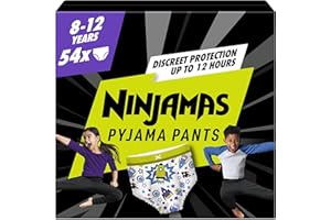 Pampers Ninjamas Pyjama Pants Unisex Spaceships, 8-12 Years, 54 Pyjama Pants, 27kg - 43kg