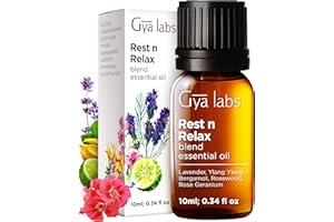 Gya Labs Mieszanka olejków eterycznych Rest N Relax dla łagodzenia stresu (10 ml) - Mieszanki czystych olejków eterycznych klasy terapeutycznej - Użyj olejku Relax do dyfuzora