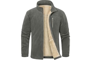 TOMEEK Giacca Invernale Uomo in Pile Felpa Giubbino Inverno con Zip Tasche Giubbotto Spesso Calda Cappotto Casual Jacket Sportivo Giacche Fleece Senza Cappuccio Outdoor