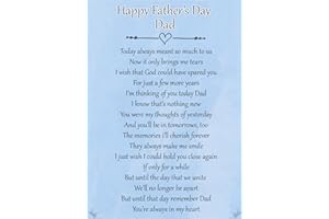 LISASGIFTSFORYOU Happy Fathers Day Dad Memorial Graveside Poem Keepsake Card Includes Free Ground Stake F73