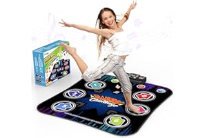 YOZISS Tanzmatte Kinder ab 3-12 Jahren,Musikmatte mit 5 Spielstufen,Musik & Bluetooth,Kinderspielzeug Turnmatte Kindergeschenk Mädchen Jungen