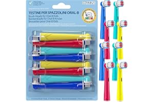 SERININA 8 Testine per Oral b Bambini 3-16 Anni, per Spazzolino Elettrico Oral b Bambini, Bambine, Kids, Junior - Certificate CE