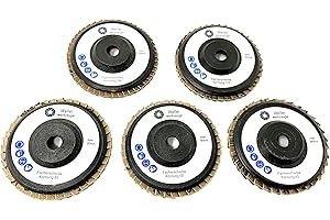 WELLERWERKZEUGE Zestaw 5 szt. tarcz wachlarzowych K: 40/60/80/120/180 76x10 mm pasuje do mini akumulatorowej szlifierki kątowej jak Bosch GWS 10,8 V 12 V do stali, drewna, tworzywa sztucznego (5)