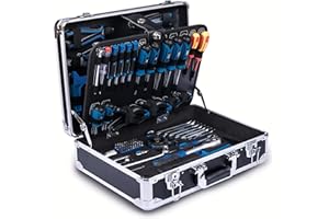 Scheppach Mallette à outils TB200 – Valise à outils – Coffret outils – Boîte à outils – Caisse à outils - Boîte de rangement - 141 pièces – En chrome vanadium - Idéal pour la mécanique