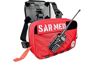 Sophroneo Outfitter Co. Search and Rescue Red Chest Pack Bag | EMT, Ski Patrol, Wildland Fire, Medical, SAR, Field Operations Equipment and Gear, Red, Chest Pack