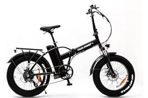 Italia Power Off Grid, E-Bike Branch, Bicicleta Electrica Fat, Unisex, Adultos, Negro/Blanco, M