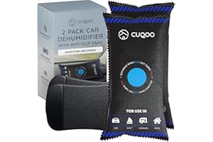 CUQOO Car Dehumidifier Bag – Reusable Moisture Absorber for Car Interior with Anti-Slip Mat – Microwave Reactivated Dehumidifier Bags for Condensation, Damp & Fog