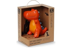 Little Big Friends Amis Dinos | Jouet Dinosaure sensoriel avec Textures variées et grelot Doux | Cuir végan, Facile à Nettoyer | Rex Le Tyrannosaure