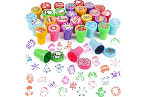 JOFONY Weihnachts Stempel Kinder,30 Stück Spielzeugstempel,Selbstfärbend Stempel für Kinder,Stempelset für Weihnachtspartybeutel Partygeschenke Weihnachtsspielzeug