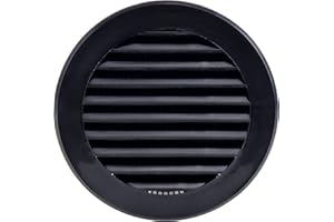 Steinberg14 Czarna kratka wentylacyjna, 100 mm, ochrona przed owadami, okrągła, kołnierz, tworzywo sztuczne