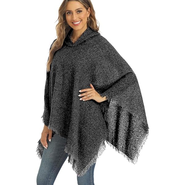 Rayson Dames Gebreide Warme Poncho's met Capuchon voor de Winter