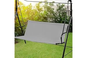 BAKENLON Toile de Rechange pour Balancelle, Tissu 600D Imperméable Housse de Siège de Jardin pour Balançoire de Jardin, Housse de Chaise de Jardin Couvre-siège Swing, 2 et 3 Places (Gris, 148x52x52cm)