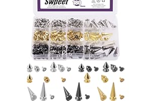 Swpeet Lot de 360 rivets en métal à double pointe pour arbre - 3 couleurs - 10 mm, 13 mm, 26 mm