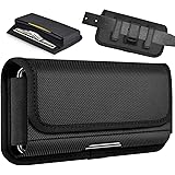 ykooe Funda Cinturón Horizontal para iPhone SE 2020, Nylon Bolsa con Clip para iPhone 11/Pro Max/XS/X/8/7 (L)