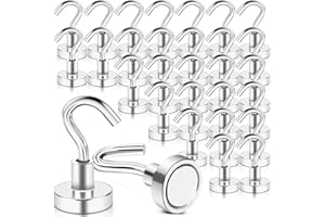 FPMYB 30 Stück Magnethaken Extra Stark Magnet Haken Neodym Magnethaken, Magnetische Haken Magnet mit Haken für Kreuzfahrt Grill BBQ Küche Kühlschränke Gadgets Eisentüren Büro