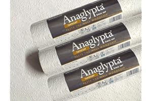 YoL 3 X Tuff Stuff Woodchip Wallpaper White Paintable Medium Grade Paste Wall from YöL