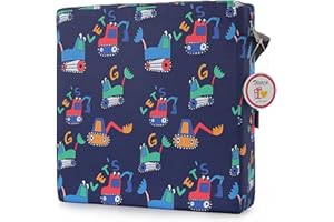 Zicac Portable Réhausseur Coussin de Siège Chaise Haute avec Boucle de Sécurité pour Repas Voyage de Bébé Bambin Enfant Tout-Petit Motif de Cartoon Animaux Coloré (Outremer)