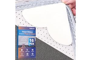 Kadrama 16 Pack Rug Grippers from Rug to Carpet, Rug to Carpet Grippers for Rugs on Top of Carpet, Carpet to Carpet Gripper Stop Rug Moving On Carpet,Anti Slip Rug Grips Tape Underlay