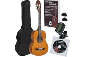 JUAN MIGUEL NAVARREZ Chitarra classica 1/2 starter set miele (borsa, accordatore, plettri, libro con CD)