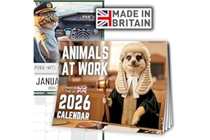 KNURLO Funny Animals at Work 2026 Calendar, Secret Santa Gifts for Wildlife Lovers, Cute Animals in Everyday Jobs and Hilarious Captions, Christmas Idea, Unique Stocking Filler Present, 170 GSM UK Made