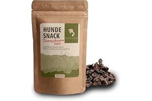 Freund & Pfote Bonnets d'entraînement de bœuf | séchés | Friandises pour chien – Sans additifs | 100 % pur et naturel à partir de poumons de boeuf | Emballage sans plastique (200 g)