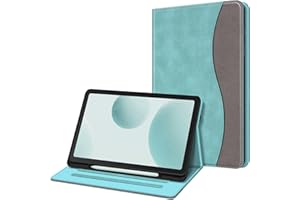 Fintie Funda para Samsung Galaxy Tab S6 Lite 10.4 (2024/2022/2020), Suave Cubierta Trasera de TPU con Soporte para S Pen y Ranuras para Documentos, Auto-Reposo/Activación, Verde Menta