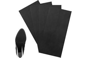UKOFEW 4 Stück Anti Rutsch Sohle,25x10cm Schuhsohlen Protektoren,Gummisohlen zum Aufkleben,Rutschhemmung und Geräuschreduzierung,für die Meisten Schuhsohlen Geeignet(Schwarz)