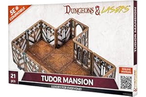 Archon Studio Dungeons & Lasers: Tudor Mansion Miniature Terrain Set - Sin pintar compatible con DND y otros juegos de rol de mesa