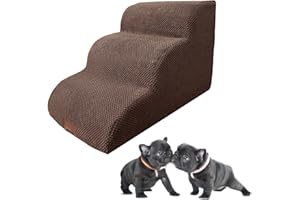 Bounabay Haustiertreppe mit 5 Stufen, Hundetreppe für Hochbett, kleine Hunde und Katzen/alte Hundepflege, Verletzungsprävention, Treppen, abnehmbar, waschbar und rutschfest, 75 (L)x50 (H)x40 (B) cm