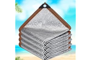 AOCET 99% Reflective Aluminet Shade Cloth, Heavy Duty Shade Cloth for Plants/Car - Heat Protection, HDPE, Sunblock Mesh Sun Screen Fabric Shade Tarp with Grommets (Size : 2×2m)