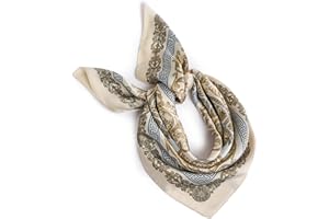 FULEI Silk Feel Scarf for Women 70cm Square Head Bandana Fashion Ladies Scarves Wraps