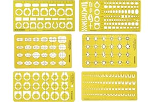 Traceease Jewelry Designing Template Drafting Tools Gemstone MultiSize Jewellery Stencil- Pack of 6 Pcs